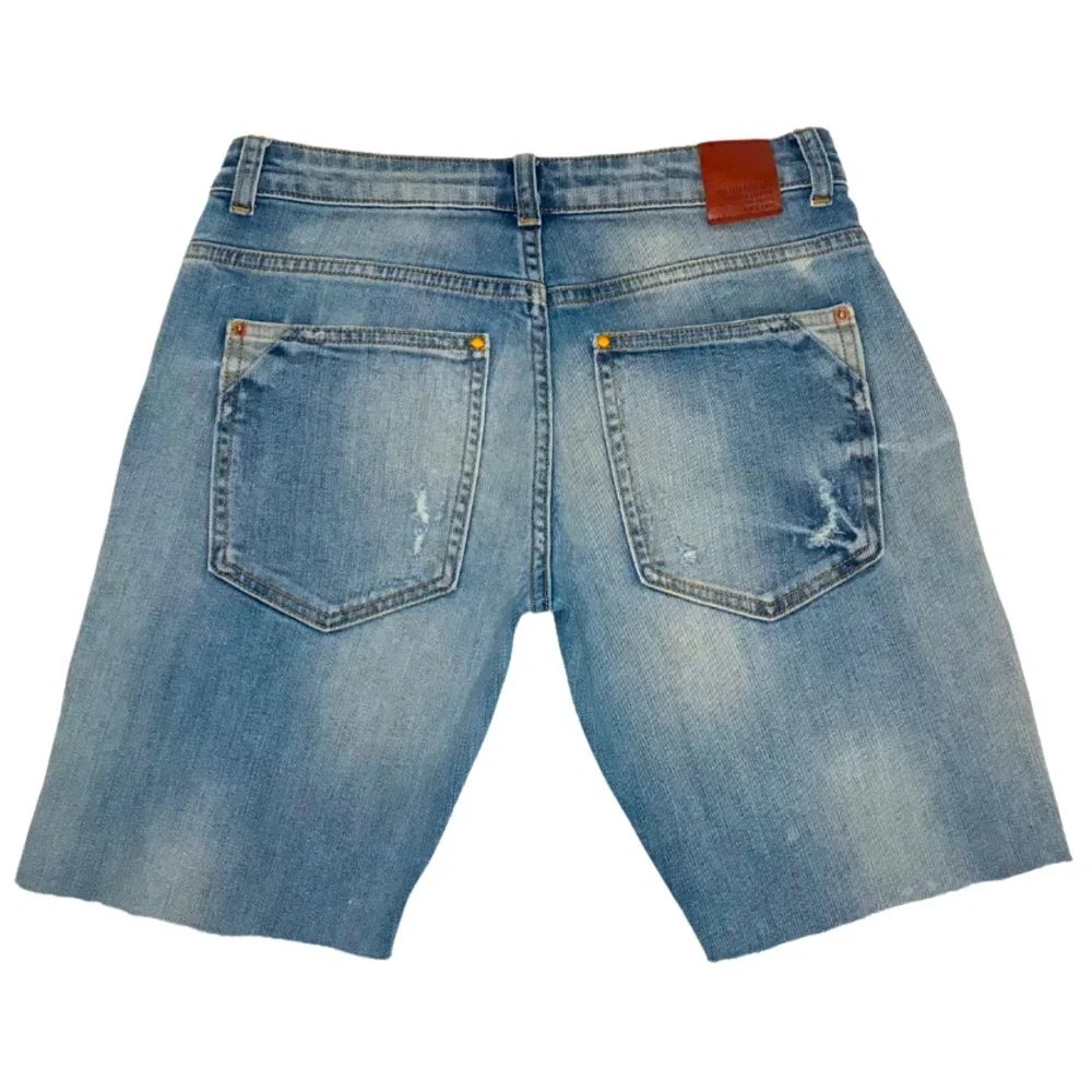 Zara Basic Premium Crafted Distressed Jean Shorts - 00 - Picture 7 of 12
